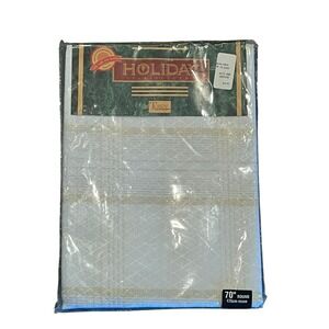 Tobin Home Fashions Holiday Tablecloth Collection 70" Round White Christmas